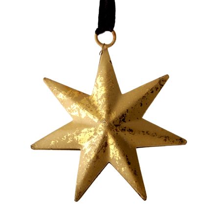 Golden Star Christmas Metal Ornament